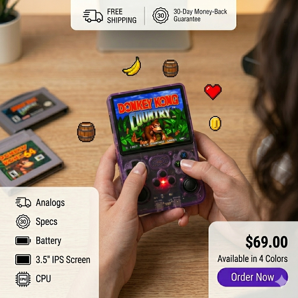 Retro Handheld Game Console – 10,000+ Games | 3.5” IPS Screen | Portable Gaming Device